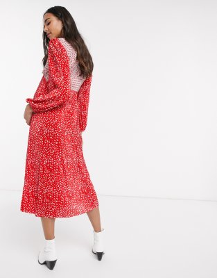 asos red and pink dress