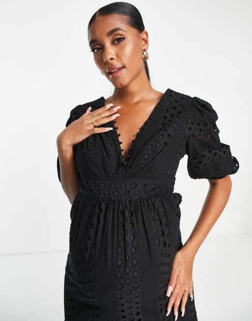 Asos design maternity lace wrap hot sale midi dress