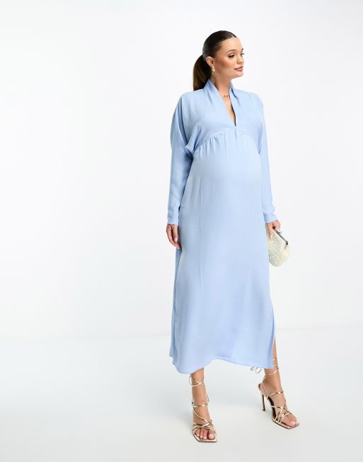 ASOS DESIGN Maternity Scuba Top tulle wrap midi dress