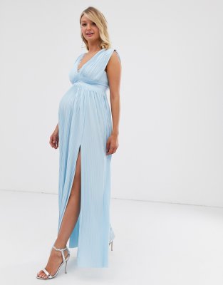 blue pleated dress asos