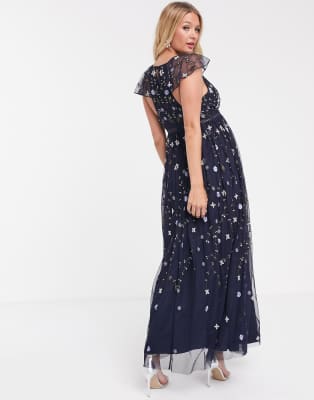 ASOS DESIGN Maternity pretty embroidered floral and sequin mesh