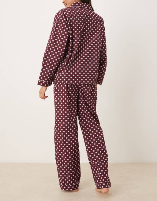 ASOS DESIGN Maternity – Prickig pyjamas med sammetskanter, 4 av 4
