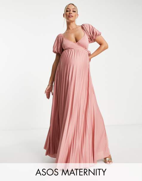 Pink Panther Fuchsia Puffy Sleeves Mermaid Maternity Dress