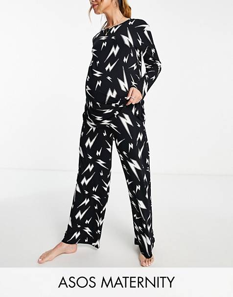 Damen Bekleidung Nachtwäsche Schlafanzüge ASOS Asos design maternity gerippter pyjama 