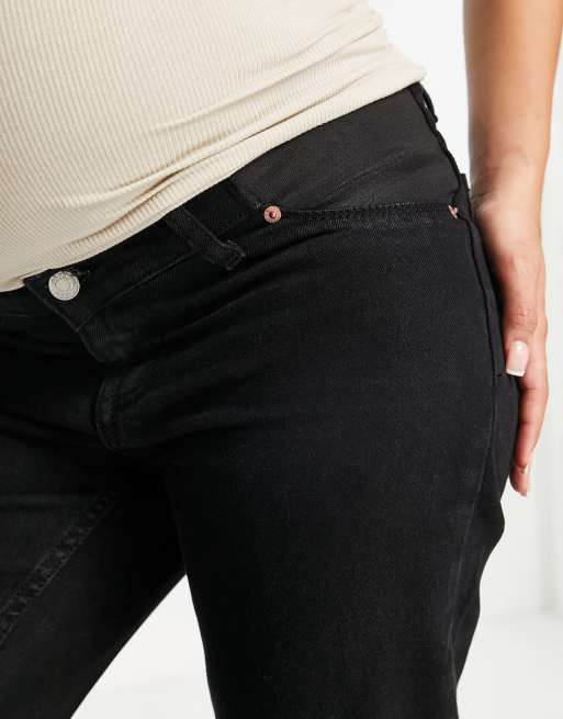 ASOS DESIGN Maternity ultimate skinny jeans in washed black with over the  bump waistband