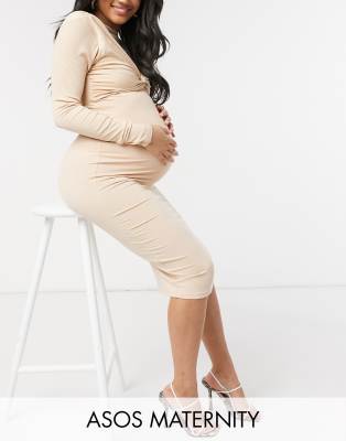 asos long sleeve maternity dress