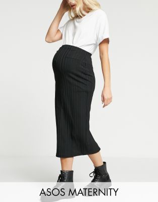 asos long black skirt