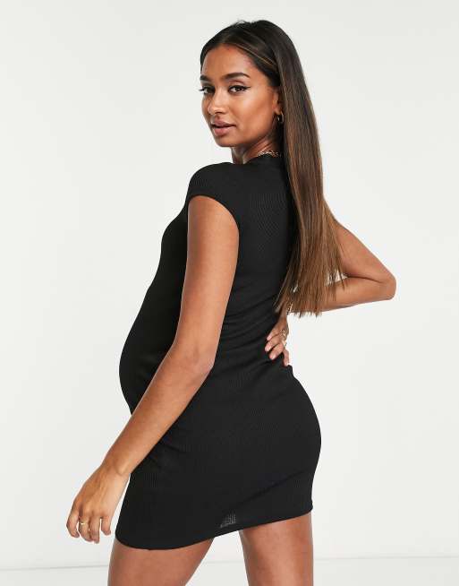 Maternity Basic Rib Bodycon Dress