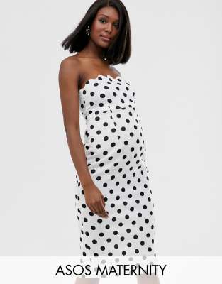 asos maternity polka dot dress