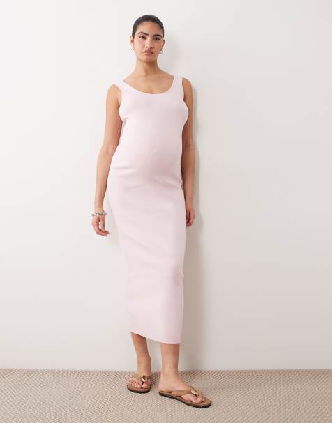 ASOS DESIGN Maternity - Robe en coton mélangé à dos échancré - Rose - view 1