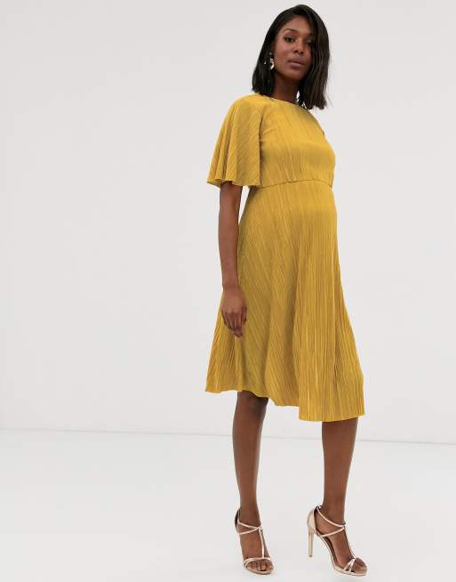 ASOS DESIGN Maternity Robe mi longue pliss e d allaitement avec crop top