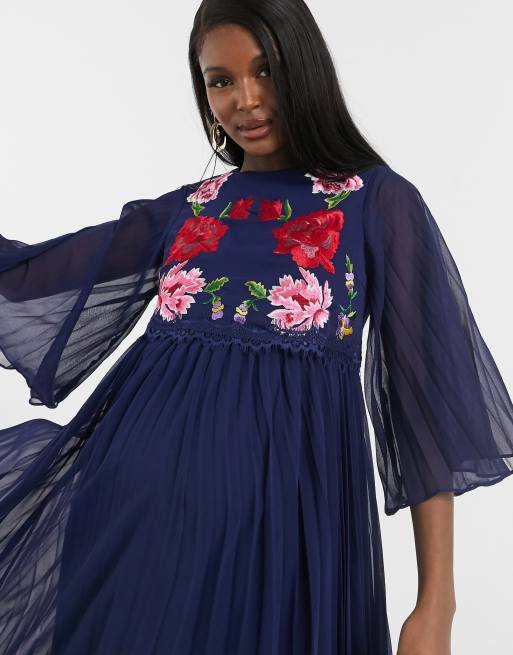 Robe longue discount bleu marine asos