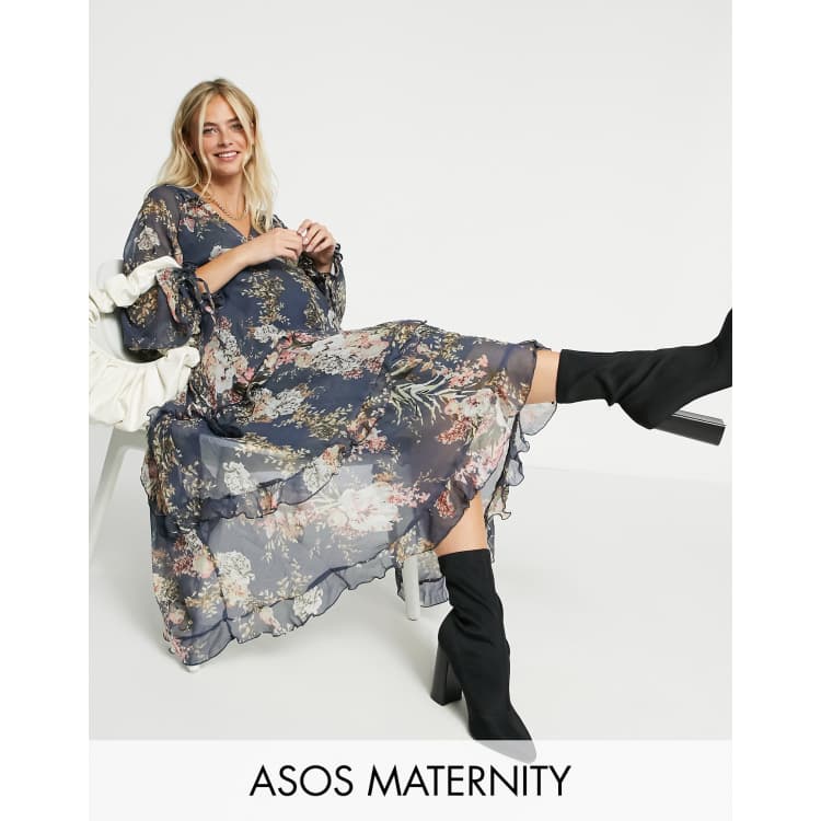 Asos navy 2024 floral dress