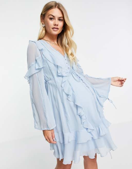 Asos blue maternity dress best sale