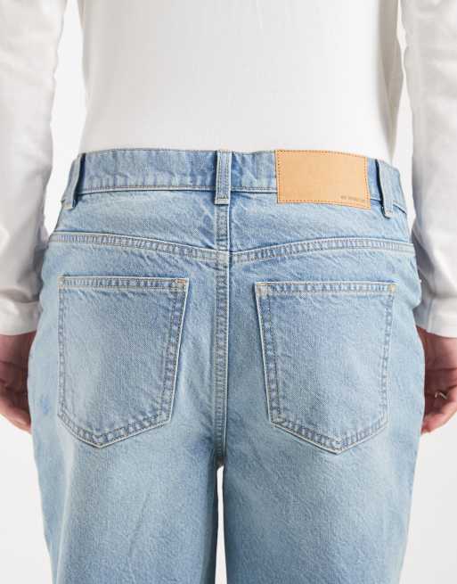 ASOS DESIGN Maternity - Ruimvallende mom jeans met hoge taille in middenblauw, 5 van 5