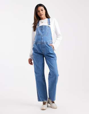 ASOS DESIGN Maternity - Salopette en jean - Bleu moyen