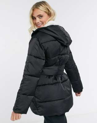 black maternity puffer coat