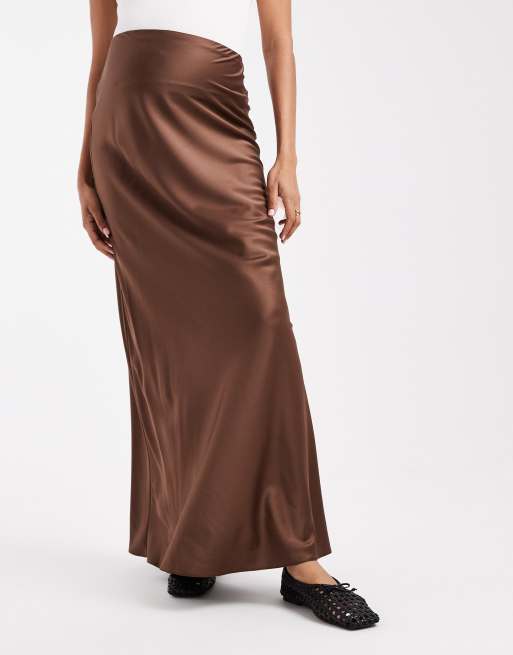ASOS DESIGN Maternity satin bias cut maxi skirt