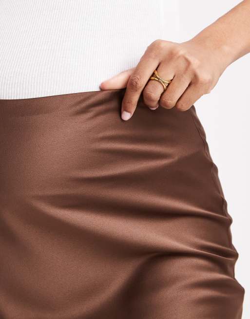 ASOS DESIGN Maternity satin bias cut maxi skirt