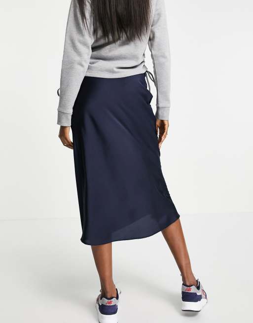 ASOS Maternity Over The Bump Midi Skirt in Satin with Splices