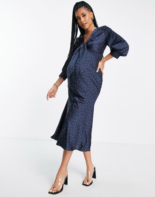 Tie Front Maternity Dress