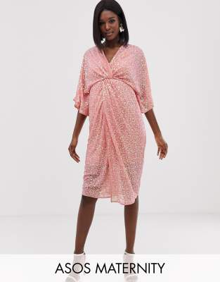 asos pink kimono dress