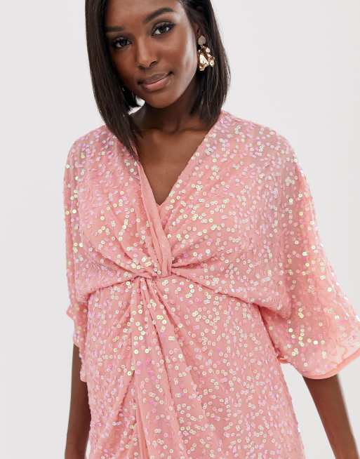 Asos scattered shop sequin kimono dress