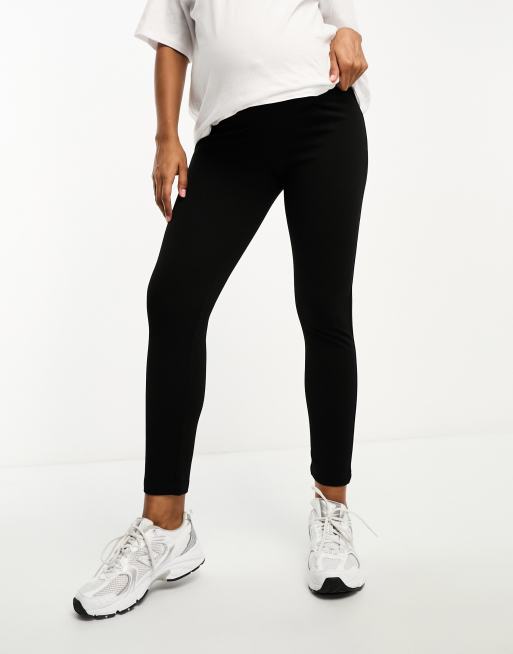 ASOS DESIGN Maternity Schmal zulaufende Anzughose aus Jersey in Schwarz