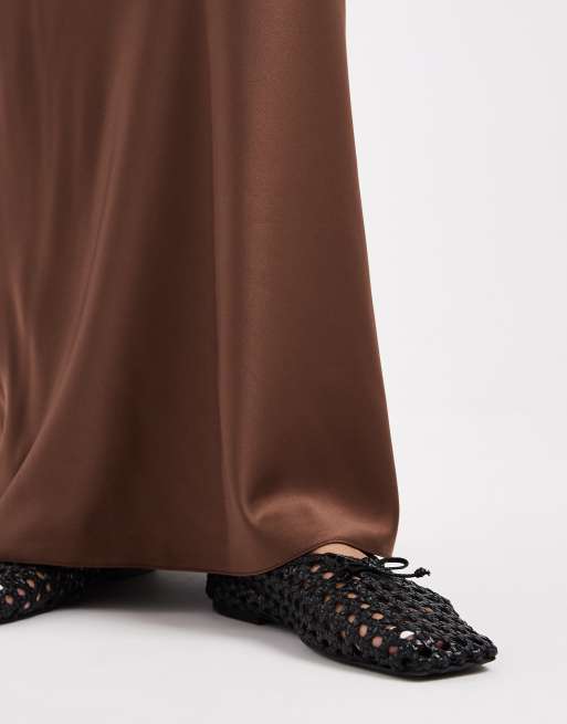 ASOS DESIGN Maternity - Schuingesneden maxirok van satijn, 3 van 5