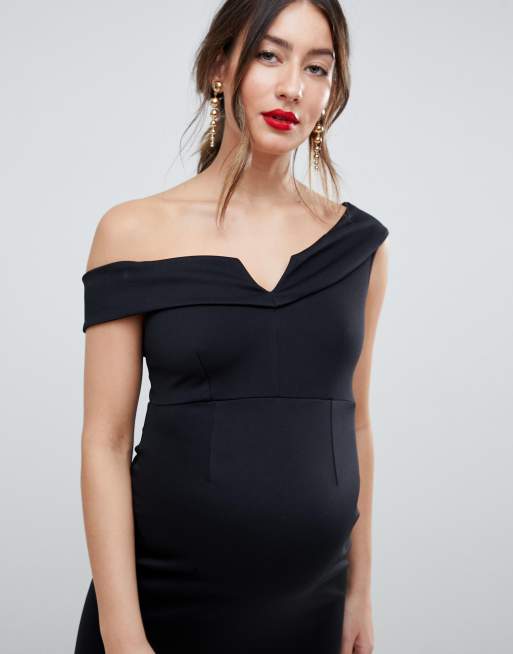 Asos maternity bardot outlet dress