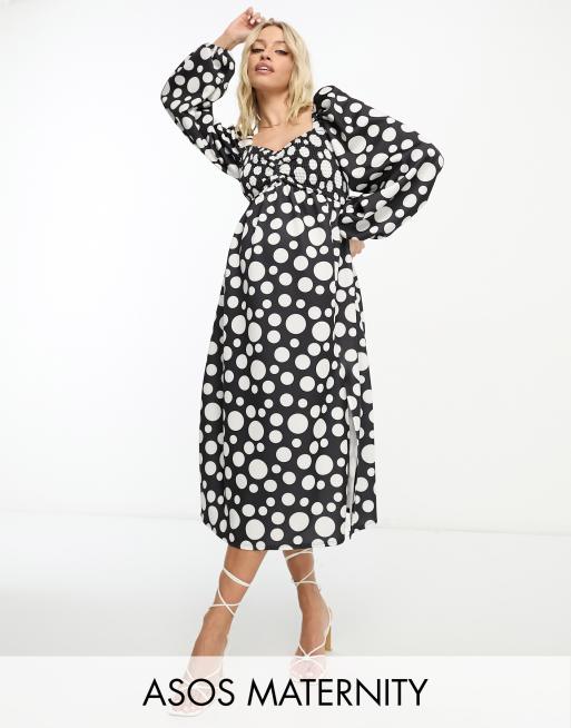 Asos maternity polka outlet dot dress