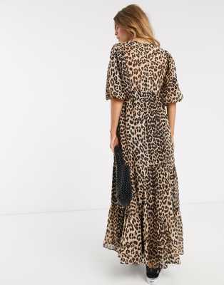 leopard print maternity maxi dress