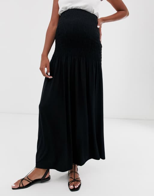 ASOS DESIGN Maternity shirred waist maxi skirt