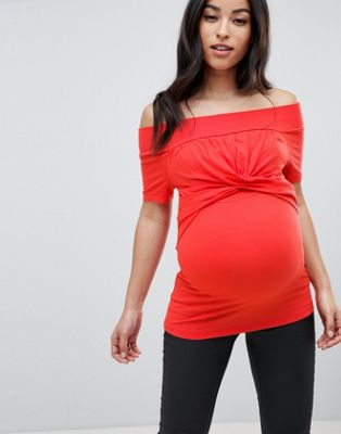 ASOS DESIGN – Maternity singoallatopp med amningsfunktion-Röd