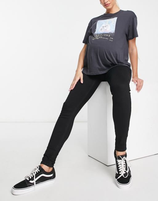 Topshop Maternity mom overbump jeans in bleach wash, ASOS