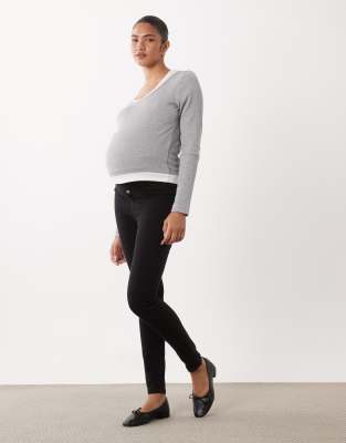 Asos Maternity Asos Design Maternity Skinny Jeans In Gray