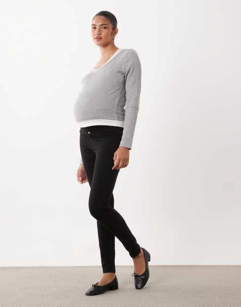ASOS DESIGN Maternity skinny jeans in black - view 1