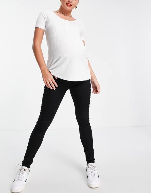 ASOS DESIGN Maternity over the bump leggings in black