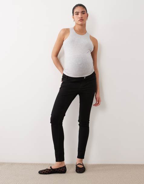 ASOS DESIGN Maternity skinny jeans in clean black
