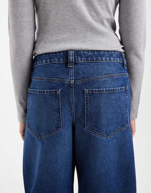 ASOS DESIGN Maternity slim barrel-jeans i mørkeblå vask, 4 af 5