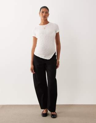 Asos Maternity Asos Design Maternity Slim Barrel Leg Jeans In Black