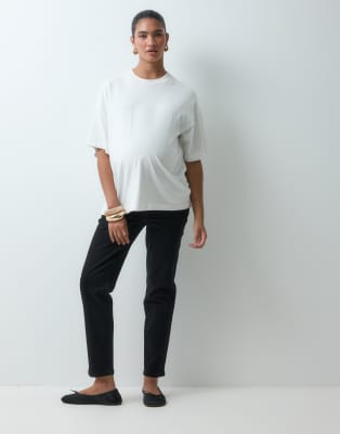 Asos Maternity Asos Design Maternity Slim Fit Mom Jeans In Black