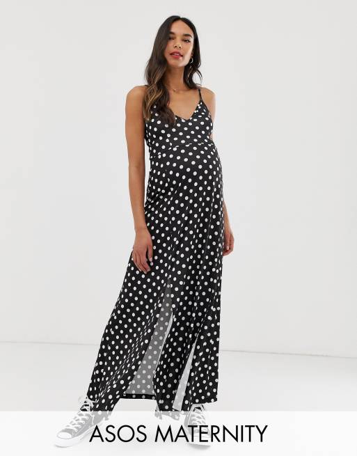 Asos polka best sale dot maxi dress