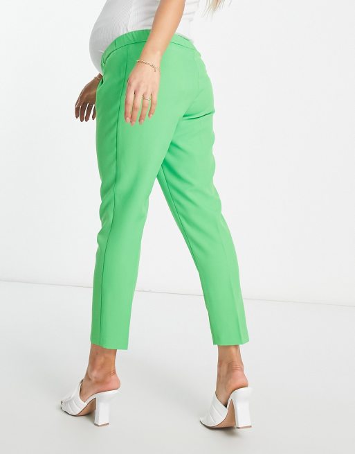 ASOS DESIGN Maternity smart tapered pants in apple green