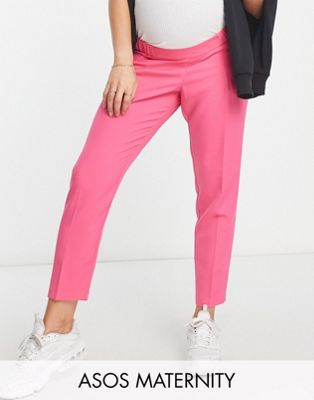ASOS DESIGN maternity smart tapered trouser in cerise pink - ASOS Price Checker