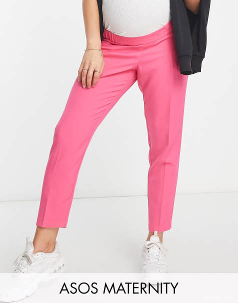 ASOS DESIGN maternity smart tapered trouser in cerise pink