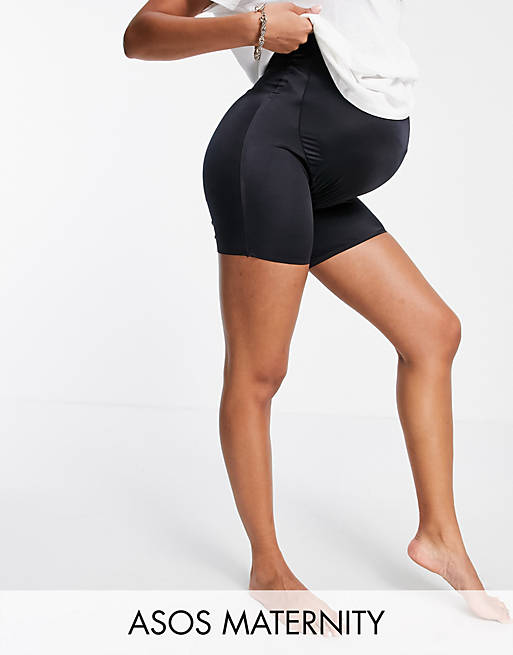 ASOS DESIGN Maternity smoothing over the bump short in black