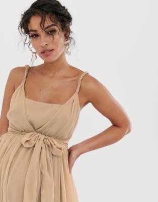 asos square neck midi prom dress