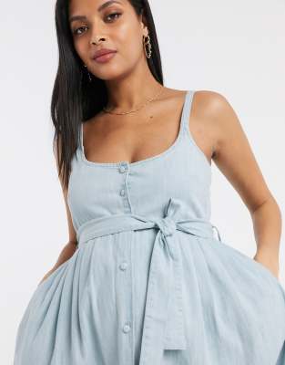 asos denim midi dress