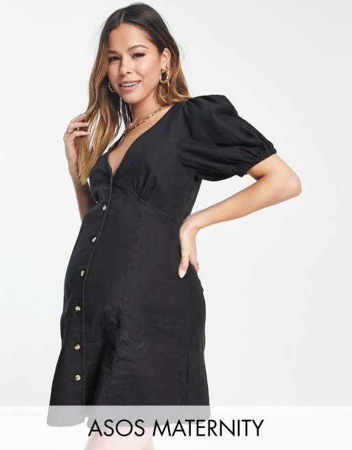 Asos denim outlet maternity dress